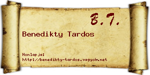 Benedikty Tardos névjegykártya